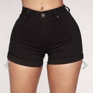 Fashion Nova- No Muffin Top Denim Shorts/Black- W Sz 5